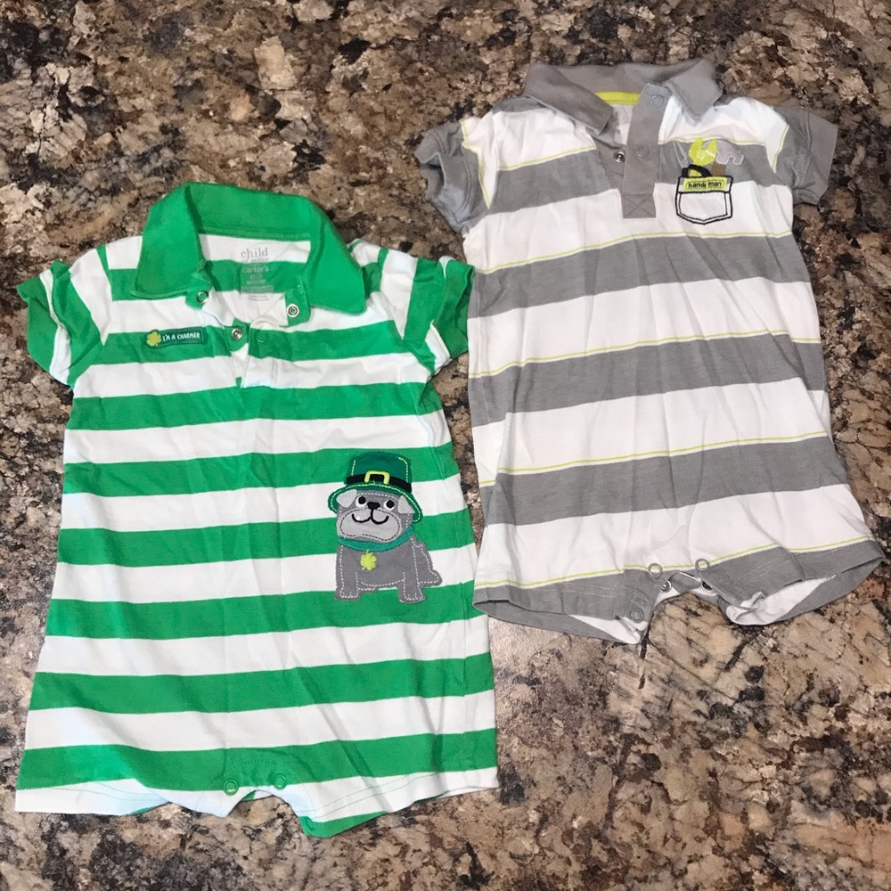 Child of Mine by Carters Polo Rompers